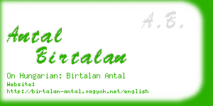 antal birtalan business card